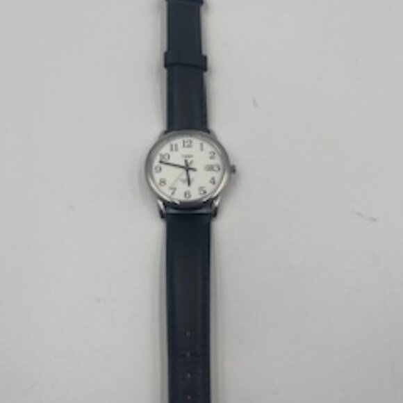 New Timex Easy Reader Watch Women’s Leather Band Silver-tone Case - Picture 1 of 7